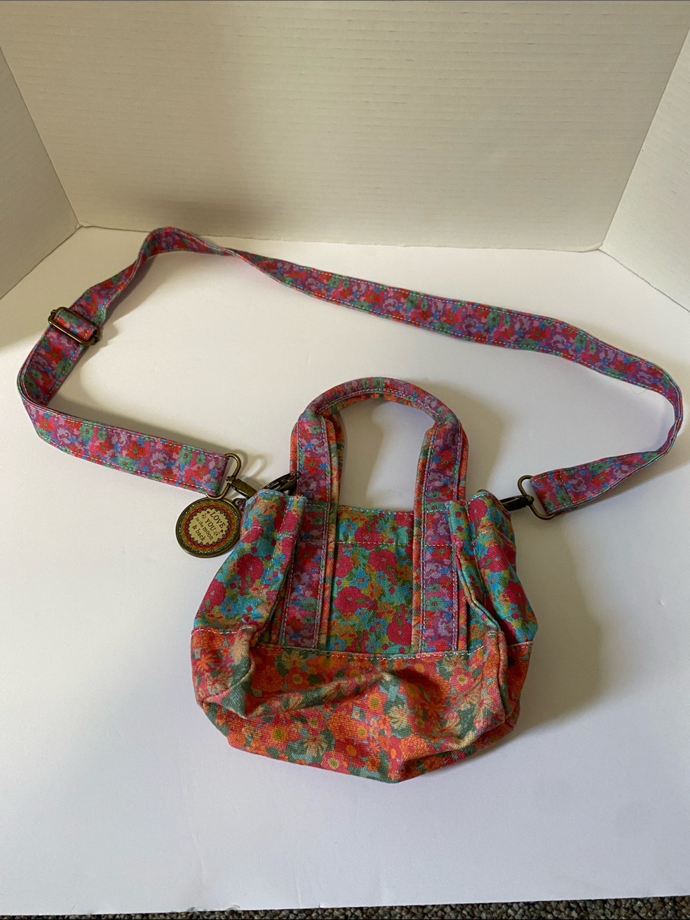Natural Life Multi Color Floral Miniature Mini Tote Bag